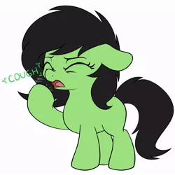 Size: 1000x1000 | Tagged: safe, artist:skitter, derpibooru import, oc, oc:anonfilly, coughing, female, filly, implied coronavirus, solo