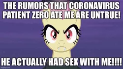 Size: 739x415 | Tagged: suggestive, derpibooru import, edit, edited screencap, editor:useraccount, screencap, fluttershy, bat pony, bat ponified, caption, coronavirus, covid-19, covidiots, excessive exclamation marks, flutterbat, image macro, implied bestiality, implied sex, insane troll logic, meme, patient zero, race swap, text