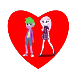 Size: 800x800 | Tagged: safe, derpibooru import, fleur-de-lis, spike, human, equestria girls, fleur-de-spike, human spike, humanized, shipping, shipping heart, simple background, transparent background