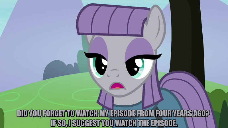 Size: 1280x720 | Tagged: safe, derpibooru import, edit, edited screencap, editor:jaredking203, screencap, maud pie, earth pony, pony, the gift of the maud pie, the maud couple, caption, female, image macro, mare, meme, text