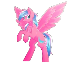 Size: 2500x2100 | Tagged: safe, artist:sailor, deleted from derpibooru, derpibooru import, oc, oc:chasing dawn, unofficial characters only, pegasus, pony, cutie mark, fluffy, looking at you, rearing, simple background, smiling, smirk, spread wings, transparent background, wings