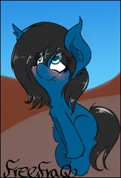 Size: 835x1229 | Tagged: safe, artist:freefraq, derpibooru import, oc, oc:blue pone, unofficial characters only, earth pony, cute, solo