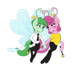 Size: 1532x1440 | Tagged: safe, artist:midnightfire1222, derpibooru import, ponified, breezie, pony, breeziefied, cosmo, couple, fairly odd parents, simple background, species swap, transparent background, wanda