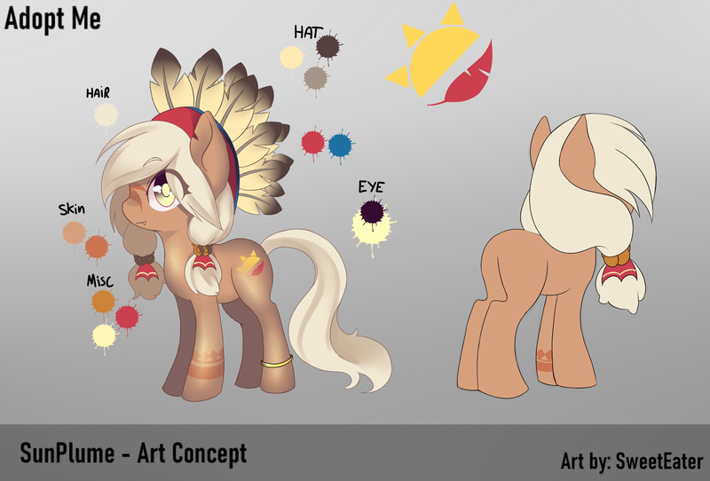 Size: 1920x1300 | Tagged: safe, artist:sweeteater, derpibooru import, oc, oc:sunplume, unofficial characters only, pony, adoptable, reference sheet, solo