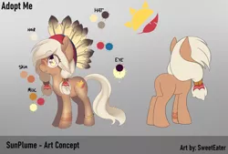 Size: 1920x1300 | Tagged: safe, artist:sweeteater, derpibooru import, oc, oc:sunplume, unofficial characters only, pony, adoptable, reference sheet, solo