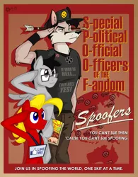 Size: 1585x2034 | Tagged: safe, artist:wolfjedisamuel, derpibooru import, oc, unofficial characters only, anthro, earth pony, pegasus, pony, wolf, digital art, furry, image, iron cross, jpeg, parody, poster, salute