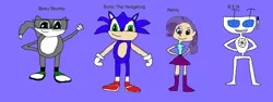 Size: 3061x1152 | Tagged: safe, artist:sonicsuperstar1991, derpibooru import, rarity, human, pony, robot, skunk, equestria girls, 1000 hours in ms paint, b.e.n, beau skunky, humanized, interspecies, non-pony oc, sonic the hedgehog, sonic the hedgehog (series)