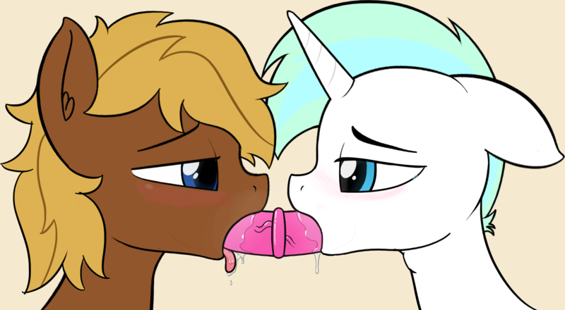 Size: 1626x894 | Tagged: questionable, artist:czu, derpibooru import, oc, oc:6pony66, unofficial characters only, blowjob, deepthroat, dildo, double dildo deepthroat, doubleheaded dildo, drool, gay, male, nudity, oral, penis, sex, sex toy, simple background