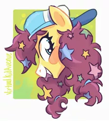 Size: 1936x2163 | Tagged: safe, artist:aiden_is_tired, artist:virtualkidavenue, derpibooru import, oc, unofficial characters only, pony, bust, hat, solo