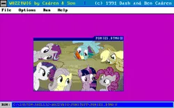 Size: 640x400 | Tagged: 16 colors, aesthetics, alicorn, applejack, april fools 2020, derpibooru import, edit, edited screencap, fluttershy, mane six, operating system, pinkie pie, rainbow dash, rarity, retro, safe, screencap, starlight glimmer, the mean 6, twilight sparkle, twilight sparkle (alicorn)