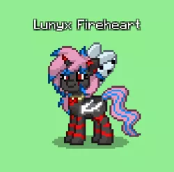 Size: 337x333 | Tagged: safe, derpibooru import, oc, oc:lunyx fireheart, alicorn, hybrid, original species, pony, pony town, artificial wings, augmented, bow, female, jewelry, mare, mechanical wing, older, scar, solo, wings