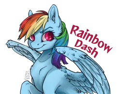 Size: 1018x785 | Tagged: safe, artist:wonderblue, derpibooru import, rainbow dash, pegasus, pony, chest fluff, cute, dashabetes, ear fluff, female, mare, simple background, smiling, solo, spread wings, transparent background, wings