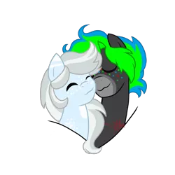 Size: 5000x5000 | Tagged: safe, artist:chelseawest, derpibooru import, oc, oc:acid rain, oc:glass, unofficial characters only, pony, absurd resolution, bust, female, mare, nuzzling, portrait, simple background, transparent background