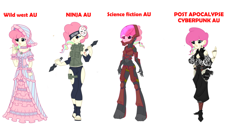 Size: 5226x2846 | Tagged: safe, artist:j053ph-d4n13l, derpibooru import, oc, oc:candy bytes, oc:cheery candy, oc:cheery kawaii, oc:cheery meadows, oc:hard-candy, unofficial characters only, cyborg, equestria girls, alternate universe, armor, belt, boots, camouflage, choker, clothes, commission, cyberpunk, dress, equestria girls-ified, eye scar, feet, female, flower, gun, handgun, hat, headband, helmet, holster, kunai, mask, multicolored hair, ninja, pants, pistol, rainbow hair, rose, sandals, scar, shoes, simple background, transparent background, vest, wall of tags, weapon