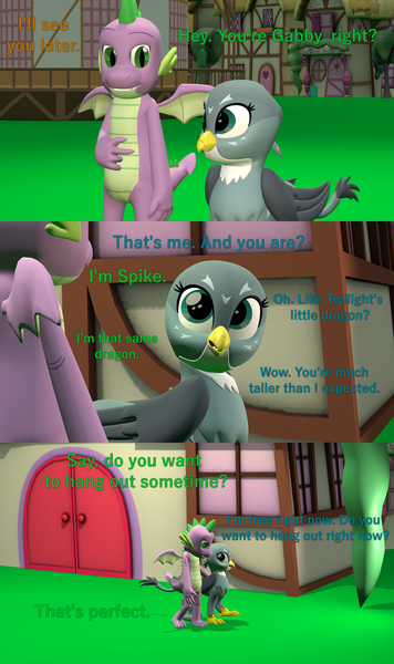 Size: 1920x3240 | Tagged: 3d, artist:papadragon69, comic, comic:spike's cyosa, cyoa, derpibooru import, dragon, female, gabby, male, older, older spike, safe, shipping, source filmmaker, spabby, spike, straight, teenager, teenage spike, winged spike