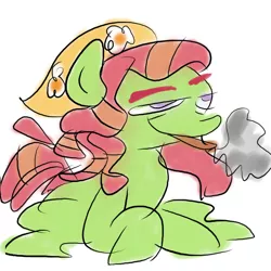 Size: 800x800 | Tagged: safe, artist:mirabuncupcakes15, derpibooru import, tree hugger, earth pony, pony, bandana, blunt, drugs, female, high, mare, marijuana, simple background, smoke, smoking, solo, white background