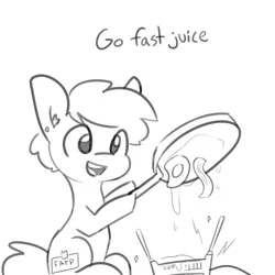Size: 2250x2250 | Tagged: safe, artist:tjpones, derpibooru import, oc, oc:tjpones, unofficial characters only, earth pony, pony, bacon, cooking, egg, food, grayscale, grease, male, meat, monochrome, router, simple background, solo, stallion, this will end in electronic failure, white background