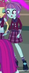 Size: 127x313 | Tagged: safe, derpibooru import, screencap, mystery mint, sour sweet, sunny flare, equestria girls, clothes, cropped, crystal prep academy uniform, freckles, school uniform, skirt, solo focus, sunny flare's wrist devices