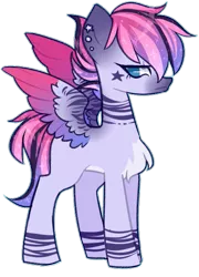 Size: 459x636 | Tagged: safe, artist:mvnchies, derpibooru import, oc, unofficial characters only, pegasus, pony, chest fluff, ear piercing, ethereal mane, pegasus oc, piercing, simple background, solo, starry mane, tattoo, transparent background, wings