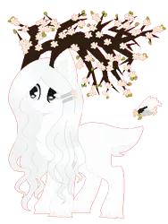 Size: 385x512 | Tagged: antlers, artist:chayka22, base used, derpibooru import, flower, oc, original species, safe, simple background, smiling, solo, transparent background, unofficial characters only