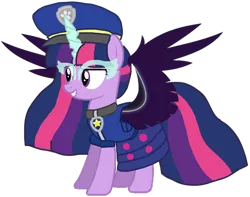 Size: 1340x1056 | Tagged: safe, artist:徐詩珮, derpibooru import, twilight sparkle, twilight sparkle (alicorn), ponified, alicorn, pony, series:sprglitemplight diary, series:sprglitemplight life jacket days, series:springshadowdrops diary, series:springshadowdrops life jacket days, equestria girls, alternate universe, base used, chase (paw patrol), clothes, equestria girls ponified, evil grin, evil twilight, female, grin, mare, midnight sparkle, paw patrol, princess midnight, simple background, smiling, solo, transparent background