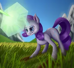 Size: 3600x3300 | Tagged: safe, artist:sanroys, derpibooru import, rarity, pony, unicorn, female, glowing horn, horn, magic, mare, solo