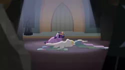 Size: 1920x1080 | Tagged: alicorn, big crown thingy, castle of the royal pony sisters, crying, deadlestia, death, derpibooru import, element of magic, jewelry, princess celestia, princess twilight sparkle (episode), regalia, sad, safe, screencap, tearjerker, twilight sparkle, twilight sparkle (alicorn)