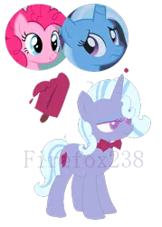 Size: 427x595 | Tagged: safe, artist:firefox238, derpibooru import, pinkie pie, trixie, oc, earth pony, unicorn, base used, female, lesbian, magical lesbian spawn, offspring, parent:pinkie pie, parent:trixie, parents:trixiepie, shipping, simple background, transparent background, trixiepie