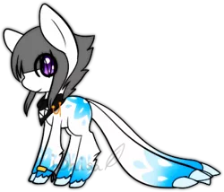 Size: 348x298 | Tagged: artist:14th-crown, augmented tail, derpibooru import, eye clipping through hair, female, neckerchief, oc, oc:axis, original species, safe, simple background, solo, transparent background, unofficial characters only, unshorn fetlocks