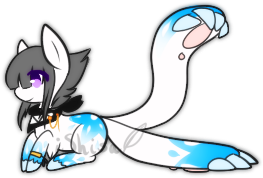 Size: 263x178 | Tagged: artist:14th-crown, augmented tail, derpibooru import, eye clipping through hair, female, neckerchief, oc, oc:axis, original species, prone, safe, simple background, solo, transparent background, unofficial characters only, unshorn fetlocks