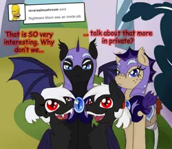 Size: 821x712 | Tagged: safe, artist:ravenpuff, deleted from derpibooru, derpibooru import, oc, oc:morgana, oc:silver flight, oc:silver step, oc:silver wing, unofficial characters only, bat pony, pony, amputee, armor, bat pony oc, bat wings, fangs, female, freckles, helmet, male, mare, night guard, open mouth, prosthetic limb, prosthetics, red eyes, reversalmushroom, slit eyes, smiling, spread wings, stallion, twins, wings