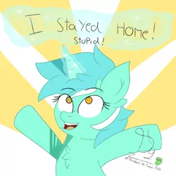 Size: 1200x1200 | Tagged: artist:diamondgreenanimat0, derpibooru import, dude, lyra heartstrings, magic, quarantine, safe, stupid