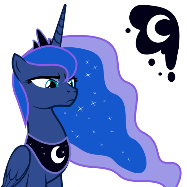 Size: 2449x2449 | Tagged: safe, artist:foxtail8000, derpibooru import, princess luna, alicorn, pony, the crystal empire, .svg available, crown, cutie mark, ethereal mane, frown, inkscape, jewelry, luna is not amused, ponyscape, regalia, simple background, solo, transparent background, unamused, vector