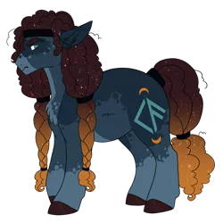 Size: 1280x1280 | Tagged: safe, artist:catstelllation, derpibooru import, oc, oc:odin, unofficial characters only, earth pony, pony, coat markings, ethereal mane, male, offspring, parent:princess luna, parent:rockhoof, simple background, solo, stallion, transparent background