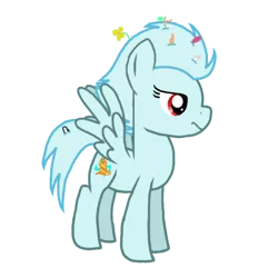 Size: 768x768 | Tagged: safe, artist:crystal wishes, derpibooru import, oc, oc:windy breeze, unofficial characters only, pegasus, pony, feather, female, flower, implied spitfire, mare, messy mane, paper clip, pegasus oc, scowl, shards, simple background, solo, transparent background, twig, wings