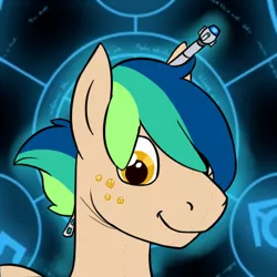 Size: 400x400 | Tagged: safe, artist:libra-11, derpibooru import, oc, oc:storm alchemist, unofficial characters only, earth pony, pony, clothes, commission, digital art, doctor who, freckles, icon, male, solo, sonic screwdriver, stallion, suit