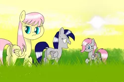 Size: 1088x720 | Tagged: safe, artist:crystal wishes, derpibooru import, edit, oc, oc:cute wing, oc:iree heaven, oc:stormlight, pegasus, pony, female, forest background, mare, solo