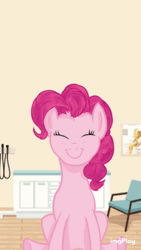 Size: 270x479 | Tagged: artist needed, source needed, safe, derpibooru import, pinkie pie, earth pony, animated, happy, heart, heartbeat, imgplay, smiling