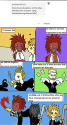 Size: 1164x2163 | Tagged: safe, artist:ask-luciavampire, derpibooru import, oc, earth pony, pegasus, unicorn, tumblr:ask-the-kingdom-hearts-ponys, 1000 hours in ms paint, ask, axel, kingdom hearts, roxas, tumblr, xion