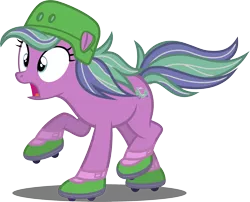 Size: 2153x1741 | Tagged: safe, artist:tsabak, derpibooru import, scooter sprite, earth pony, pony, cap, g3, g3 to g4, generation leap, hat, simple background, skates, solo, transparent background