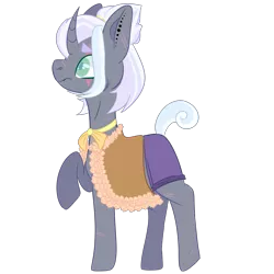Size: 2500x2500 | Tagged: safe, artist:bublebee123, derpibooru import, oc, oc:sunray zap, unofficial characters only, pony, unicorn, icey-verse, alternate hairstyle, choker, cloak, clothes, commission, curved horn, ear piercing, earring, eye scar, female, horn, jewelry, magical lesbian spawn, mare, offspring, parent:rolling thunder, parent:sunshine petals, parents:rollingpetals, piercing, raised hoof, redesign, scar, shorts, simple background, solo, transparent background