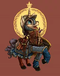 Size: 1280x1618 | Tagged: safe, artist:lordgood, derpibooru import, pony, unicorn, armor, gambeson, helmet, sword, t shirt design, weapon