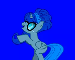Size: 2048x1620 | Tagged: safe, artist:falcodash107, derpibooru import, oc, unofficial characters only, original species, pony, water pony, pony creator, blue background, glasses, happy, horn, simple background, water