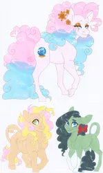 Size: 2550x4265 | Tagged: safe, artist:frozensoulpony, derpibooru import, oc, oc:butter taffy, oc:kiwi keylime, oc:strawberry essence, earth pony, pony, unicorn, female, magical threesome spawn, male, mare, offspring, offspring's offspring, parent:cheese sandwich, parent:oc:hornswoggle, parent:oc:meadow lark, parent:oc:strawberry essence, parent:party favor, parent:pinkie pie, parents:oc x oc, parents:partycheesepie, stallion, traditional art