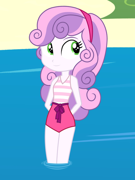 Size: 1536x2048 | Tagged: safe, artist:draymanor57, derpibooru import, sweetie belle, equestria girls, clothes, one-piece swimsuit, swimsuit