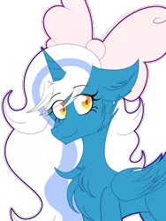 Size: 2400x3200 | Tagged: adorabelle, alicorn, alicorn oc, artist:fxll9w, bow, cheek fluff, chest fluff, cute, derpibooru import, ear fluff, female, hair bow, happy, horn, mare, oc, oc:fleurbelle, safe, simple background, smiling, transparent background, wings, yellow eyes