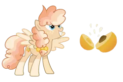 Size: 1024x686 | Tagged: safe, artist:sapphiretwinkle, derpibooru import, oc, oc:peach melba, pegasus, pony, female, mare, simple background, solo, transparent background, two toned wings, wings