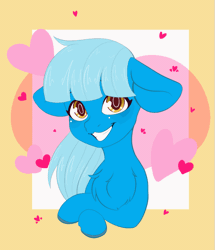Size: 825x960 | Tagged: animated, artist:kisaradoesart16, blinking, chest fluff, derpibooru import, ear twitch, floppy ears, gif, heart, not trixie, oc, oc:bleu cheese, safe, smiling at you, solo, unofficial characters only