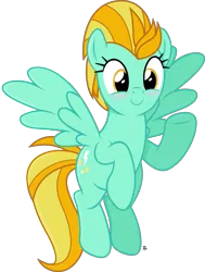 Size: 2366x3126 | Tagged: artist:anime-equestria, blushing, cute, derpibooru import, dustabetes, female, happy, lightning dust, mare, pegasus, safe, simple background, smiling, solo, transparent background, vector, wings