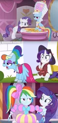 Size: 892x1890 | Tagged: safe, derpibooru import, screencap, rainbow dash, rarity, pegasus, pony, unicorn, equestria girls, equestria girls (movie), sparkle's seven, swarm of the century, alternate hairstyle, clothes, cropped, dashie antoinette, detective rarity, mare antoinette, megaradash, rainbow dash always dresses in style, this is our big night